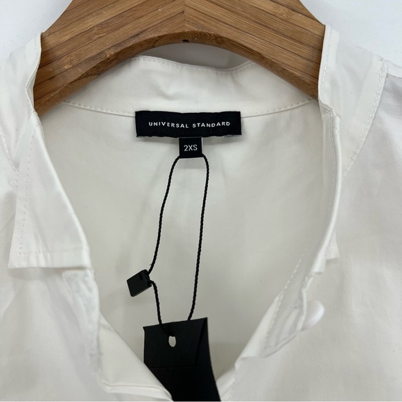 Universal Standard Aster Tuxedo Collar Shirt in White Size 2XS 6-8 - Picture 5 of 11